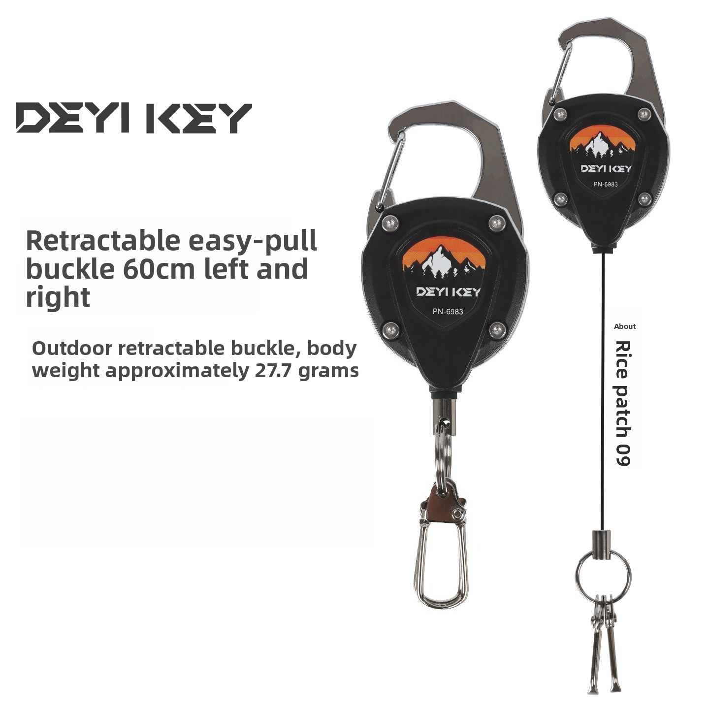 Conventional Reel - Intrekbare sleutelhanger Heavy Duty Anti-Lost Karabijnhaak