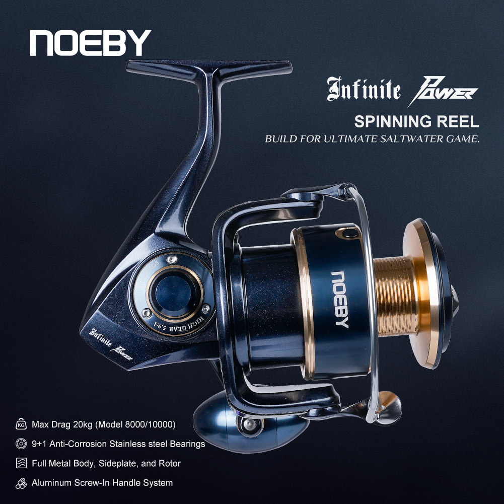 Noeby Infinite Power Spinhenge - Surf Reel recensie en prijs