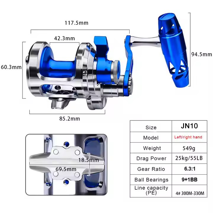 Alle Metalen 9+1BB CNC Visseri - Trolling Reel recensie en prijs